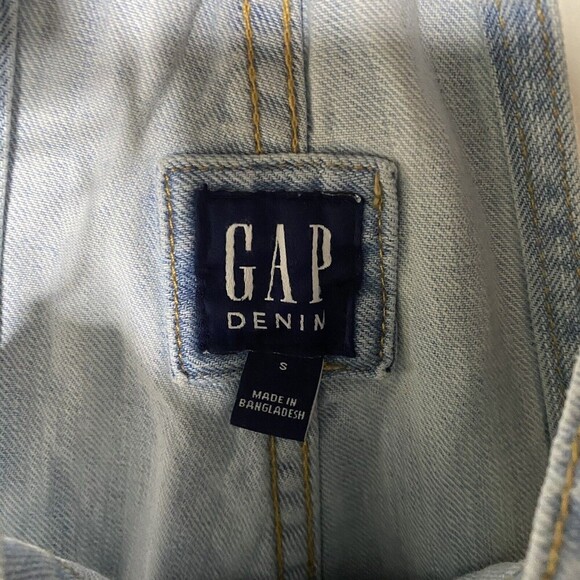 Gap Denim Bib Overalls Womens Sz Small Jean Loose Baggy Light Wash Ankle - Picture 8 of 12